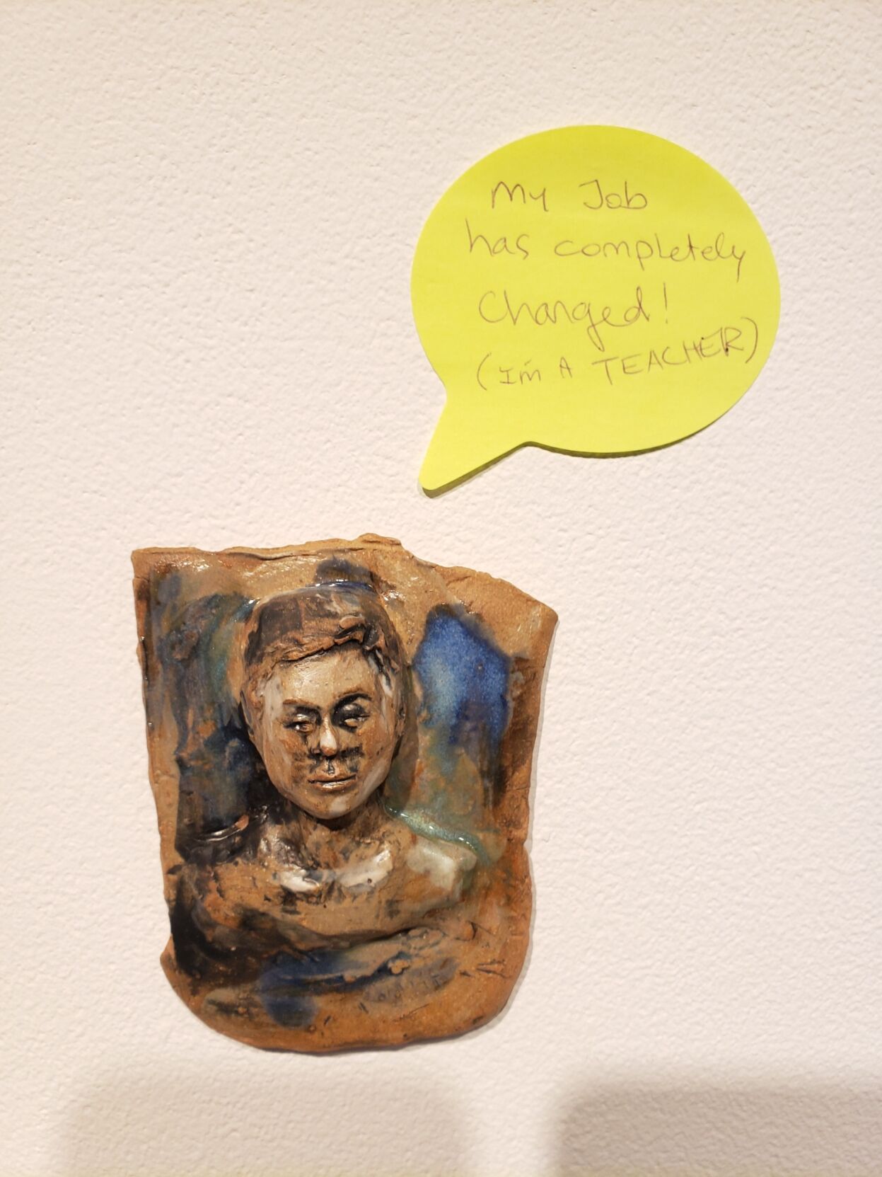 "Ceramic face sculpture" by Katrina Murray